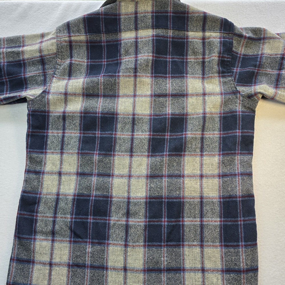 Woolrich Vintage 70s Plaid Wool Shirt Jacket Made in USA Men's Medium 85/15 - Picture 9 of 11